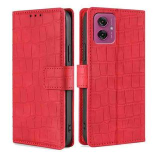 For Motorola Moto G55 5G Skin Feel Crocodile Magnetic Clasp Leather Phone Case(Red)