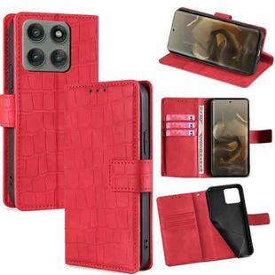 For Motorola Edge 60 Pro 5G Skin Feel Crocodile Magnetic Clasp Leather Phone Case(Red)