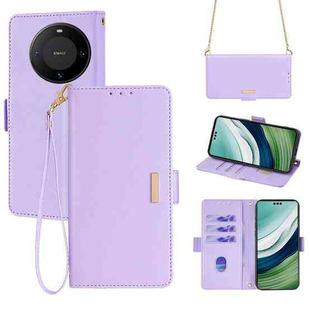 For Huawei Mate 60 Pro+ / 60 Pro Crossbody Chain Leather Phone Case(Purple)