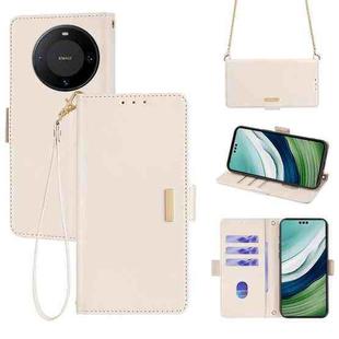 For Huawei Mate 60 Pro+ / 60 Pro Crossbody Chain Leather Phone Case(White)