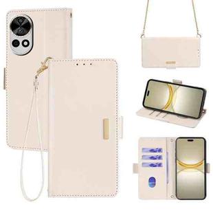 For Huawei nova 12 Pro / 12 Ultra Crossbody Chain Leather Phone Case(White)