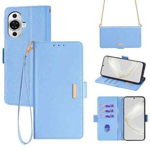 For Huawei nova 11 4G Crossbody Chain Leather Phone Case(Blue)
