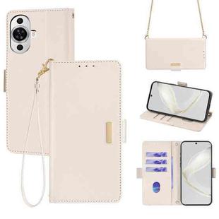 For Huawei nova 11 4G Crossbody Chain Leather Phone Case(White)