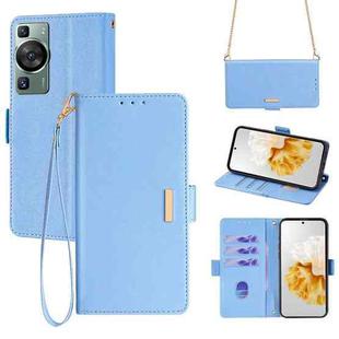 For Huawei P60 / P60 Pro Crossbody Chain Leather Phone Case(Blue)