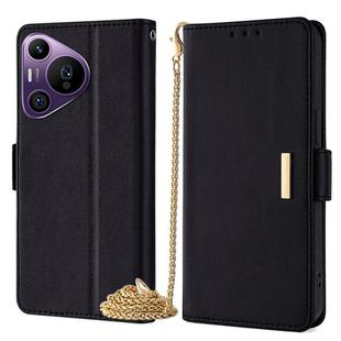 For Huawei Pura 70 Pro / 70 Pro+ 5G Crossbody Chain Leather Phone Case(Black)