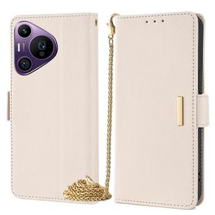 For Huawei Pura 70 Pro / 70 Pro+ 5G Crossbody Chain Leather Phone Case(White)