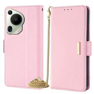 For Huawei Pura 70 Ultra 5G Crossbody Chain Leather Phone Case(Pink)