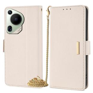 For Huawei Pura 70 Ultra 5G Crossbody Chain Leather Phone Case(White)