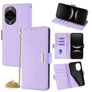 For Huawei nova 14 5G Crossbody Chain Leather Phone Case(Purple)
