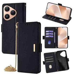 For Huawei Pura 80 Crossbody Chain Leather Phone Case(Black)