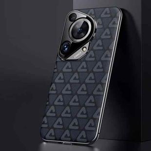 For Huawei Pura 70 Ultra Plain Leather PC Phone Case(Black)