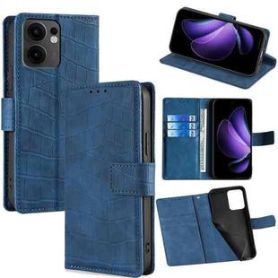 For OPPO Reno13 F 5G / 4G Skin Feel Crocodile Magnetic Clasp Leather Phone Case(Blue)