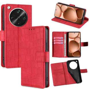 For OPPO Find X8 Ultra 5G Skin Feel Crocodile Magnetic Clasp Leather Phone Case(Red)