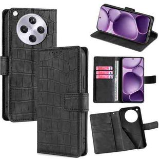 For OPPO Find X8s+ 5G Skin Feel Crocodile Magnetic Clasp Leather Phone Case(Black)