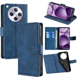 For OPPO Find X8s+ 5G Skin Feel Crocodile Magnetic Clasp Leather Phone Case(Blue)