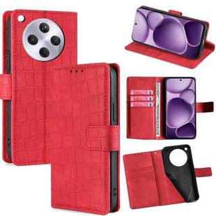 For OPPO Find X8s+ 5G Skin Feel Crocodile Magnetic Clasp Leather Phone Case(Red)