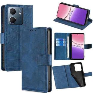For OPPO A5x 5G Global Skin Feel Crocodile Magnetic Clasp Leather Phone Case(Blue)