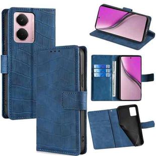 For Realme P3 Pro 5G Global Skin Feel Crocodile Magnetic Clasp Leather Phone Case(Blue)