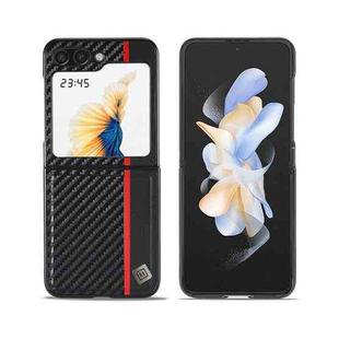 For Samsung Galaxy Z Flip7 5G LC.IMEEKE 3 in 1 Carbon Fiber Texture Shockproof Phone Case(Black)