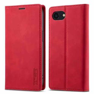 For iPhone SE 2024 LC.IMEEKE Strong Magnetism Microfiber Leather Phone Case(Red)