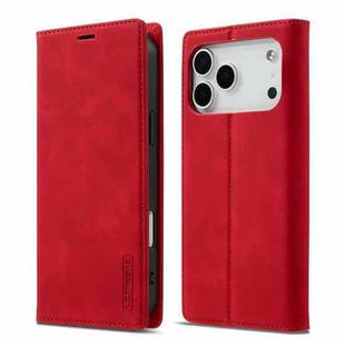 For iPhone 17 Pro Max LC.IMEEKE Strong Magnetism Microfiber Leather Phone Case(Red)
