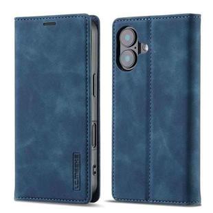 For iPhone 17 LC.IMEEKE Strong Magnetism Microfiber Leather Phone Case(Blue)