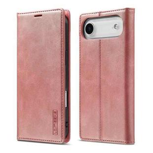 For iPhone 17 Air LC.IMEEKE Strong Magnetism Microfiber Leather Phone Case(Rose Gold)