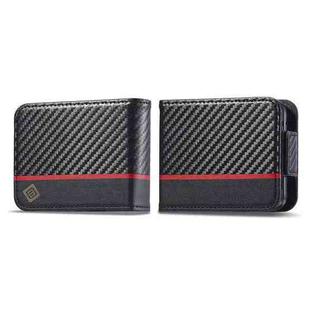 For Samsung Galaxy Z Flip7 5G LC.IMEEKE Carbon Fiber Leather Phone Case(Vertical Black)
