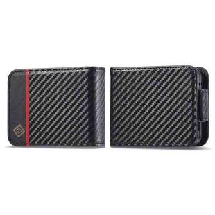 For Samsung Galaxy Z Flip7 5G LC.IMEEKE Carbon Fiber Leather Phone Case(Horizontal Black)