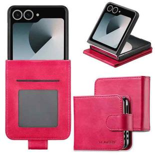 For Samsung Galaxy Z Flip7 5G LC.IMEEKE Calf Texture Leather Phone Case(Red)