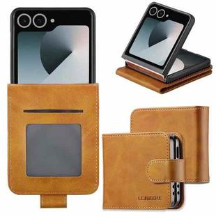 For Samsung Galaxy Z Flip7 5G LC.IMEEKE Calf Texture Leather Phone Case(Brown)