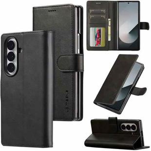 For Samsung Galaxy Z Fold7 5G LC.IMEEKE Calf Texture Leather Phone Case(Black)