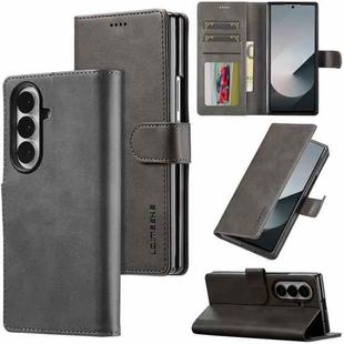 For Samsung Galaxy Z Fold7 5G LC.IMEEKE Calf Texture Leather Phone Case(Grey)