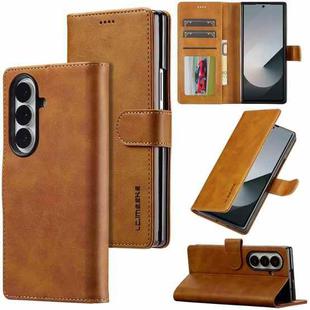 For Samsung Galaxy Z Fold7 5G LC.IMEEKE Calf Texture Leather Phone Case(Brown)