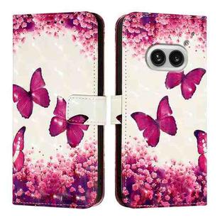 For Nothing Phone 2a 3D Painting Horizontal Flip Leather Phone Case(Rose Butterfly)