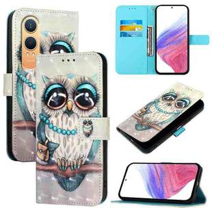 For OnePlus Nord CE4 Lite 3D Painting Horizontal Flip Leather Phone Case(Grey Owl)