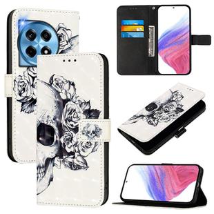 For OnePlus 12 5G Global 3D Painting Horizontal Flip Leather Phone Case(Skull)