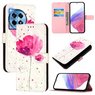 For OnePlus 12R 5G Global 3D Painting Horizontal Flip Leather Phone Case(Flower)