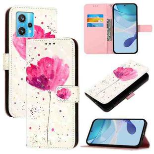 For Realme 9 4G Global / 9 Pro+ / Narzo 50 Pro 3D Painting Horizontal Flip Leather Phone Case(Flower)