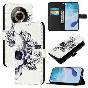For Realme 11 4G Global 3D Painting Horizontal Flip Leather Phone Case(Skull)
