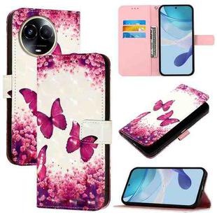For Realme 11 5G Global / 11x 5G 3D Painting Horizontal Flip Leather Phone Case(Rose Butterfly)