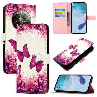 For Realme 12 Pro / Realme 12 Pro+ 3D Painting Horizontal Flip Leather Phone Case(Rose Butterfly)