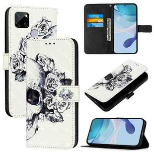 For Realme C25 / C25s / C15 / C12 / 7i Global 3D Painting Horizontal Flip Leather Phone Case(Skull)