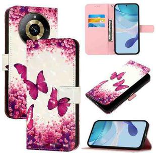 For Realme Narzo 60 Pro Global 3D Painting Horizontal Flip Leather Phone Case(Rose Butterfly)