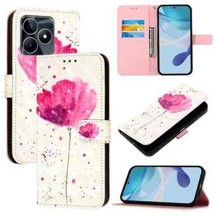 For Realme Note 50 / C51 / C53 / Narzo N53 3D Painting Horizontal Flip Leather Phone Case(Flower)