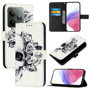 For Realme GT 6 5G Global / GT 6T 5G Global 3D Painting Horizontal Flip Leather Phone Case(Skull)