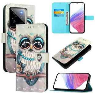 For Realme GT7 Pro 5G 3D Painting Horizontal Flip Leather Phone Case(Grey Owl)