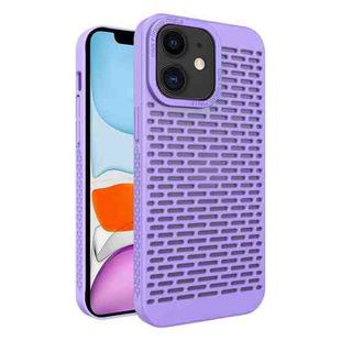 For iPhone 11 Hollow Heat Dissipation TPU Phone Case(Purple)