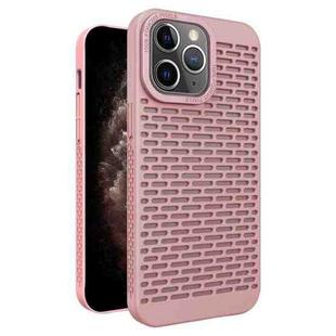 For iPhone 11 Pro Max Hollow Heat Dissipation TPU Phone Case(Pink)