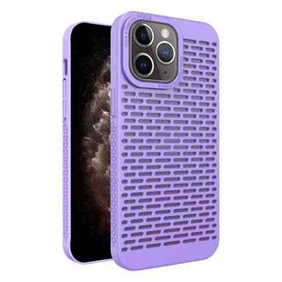 For iPhone 11 Pro Max Hollow Heat Dissipation TPU Phone Case(Purple)